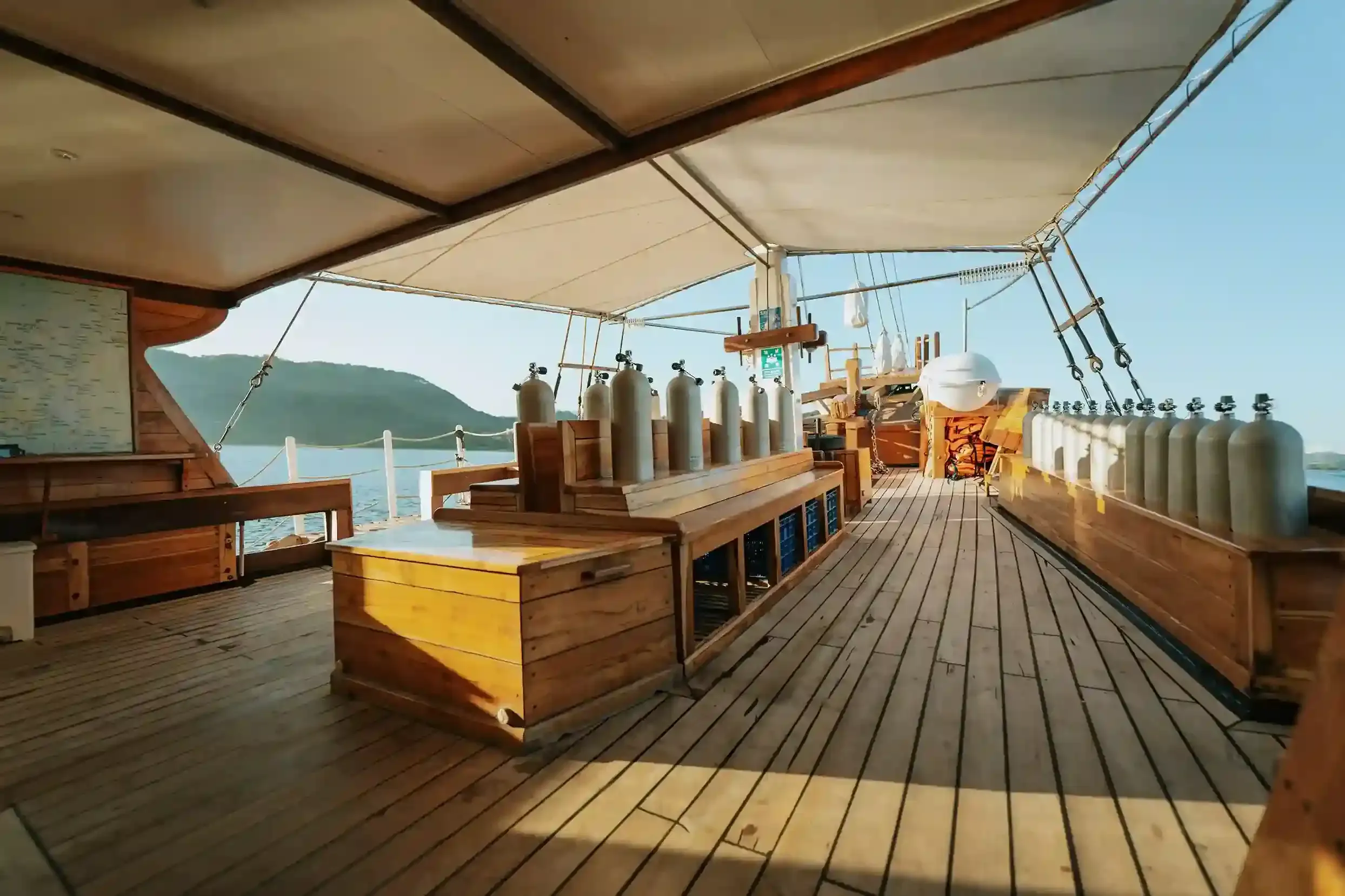 Cordelia Yacht Cruise Diving Equipment Deck - BoatKomodoTrip