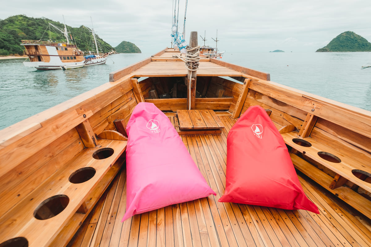 Bow Leisure Area in Vidi Phinisi - Boat Komodo Trip