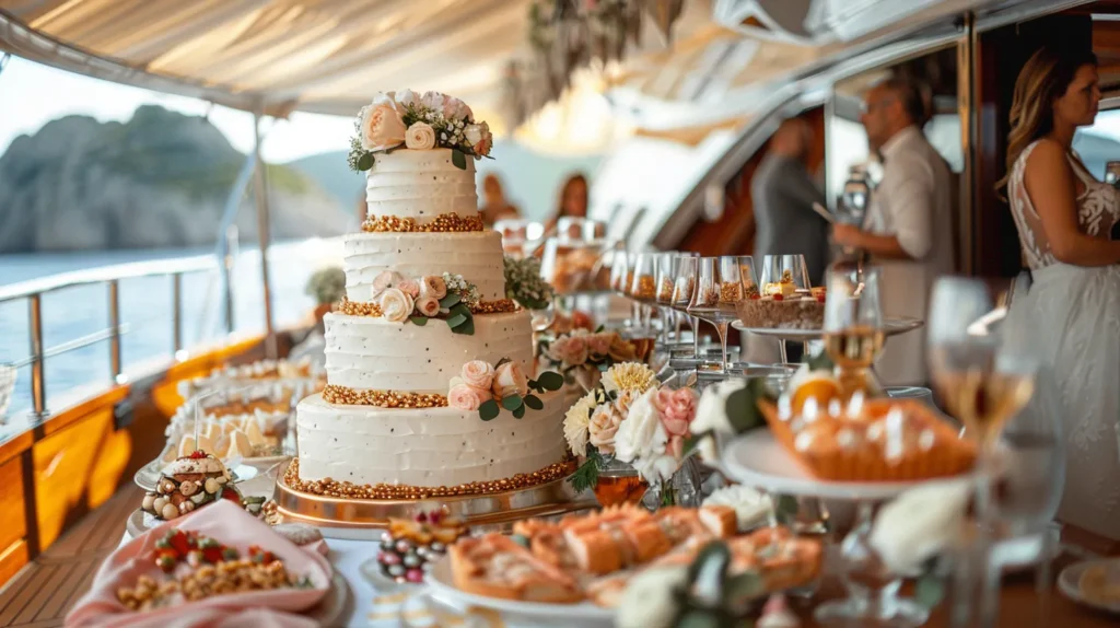 Bachelor party celebration on a cruise-style boat with group activities