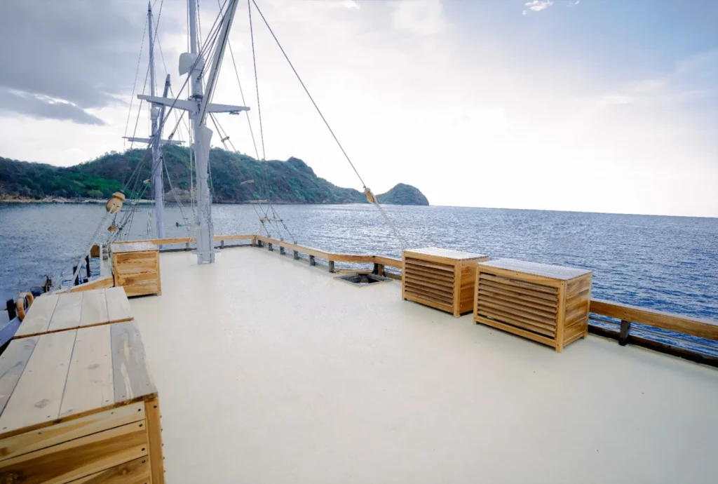 Sundeck Area in Barakati Phinisi | Komodo Island tour | Boat Komodo Trip