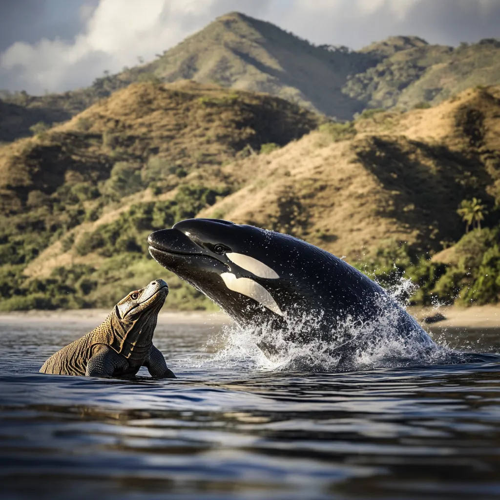 Komodo dragon vs Orca | Illustration | Boat Komodo Trip