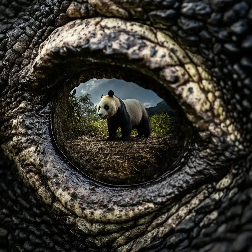 Komodo dragon vs Panda | Illustration | Boat Komodo Trip