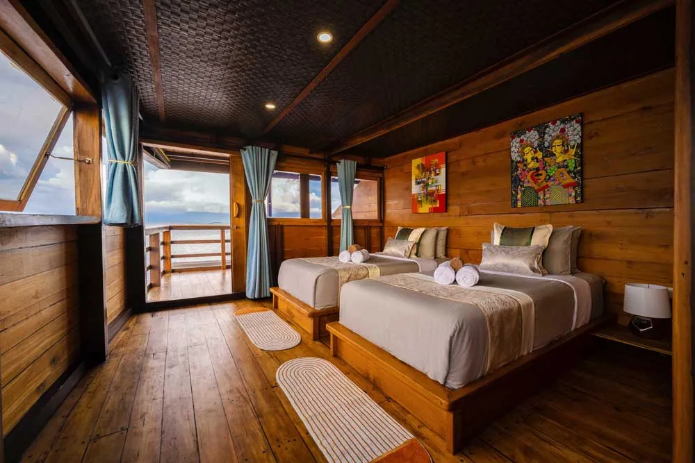 Sea View Balcony Cabin on Neptune One Cruise Voyage Phinisi | Raja Ampat | Boat Komodo Trip