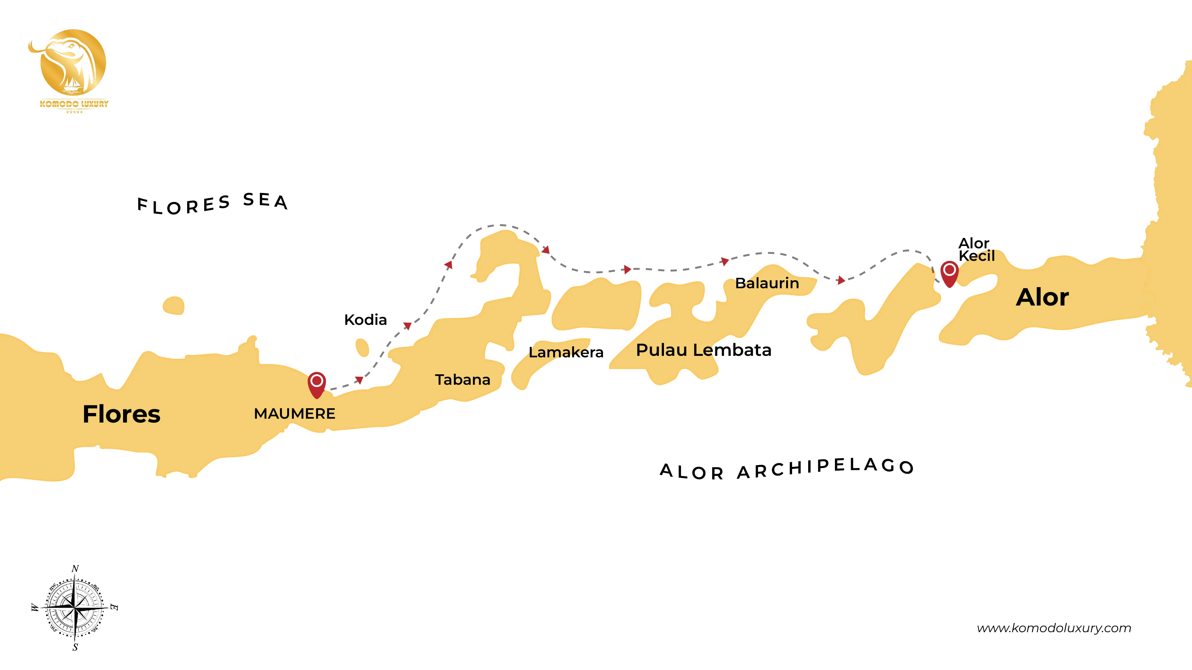 Alor to Maumere Maps by Boat Komodo Trip
