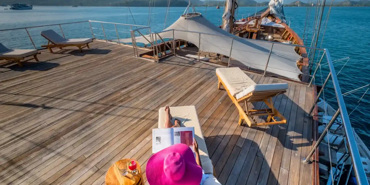 Upper Deck on Lamima Phinisi | Komodo Tour & Raja Ampat | Boat Komodo Trip