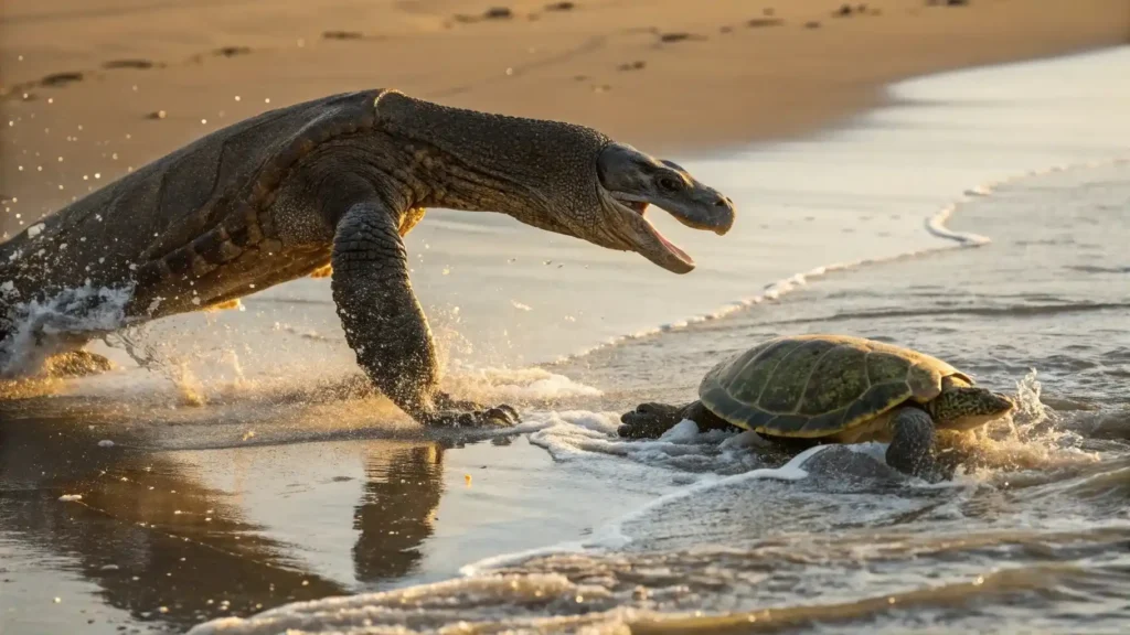 Komodo dragon vs Turtle | Illustration