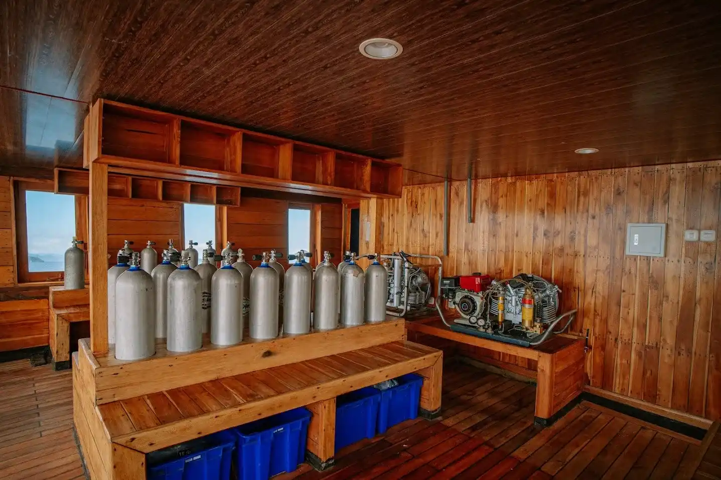 Dive Deck Area on Alore Phinisi | Komodo Island Tour | Boat Komodo Trip