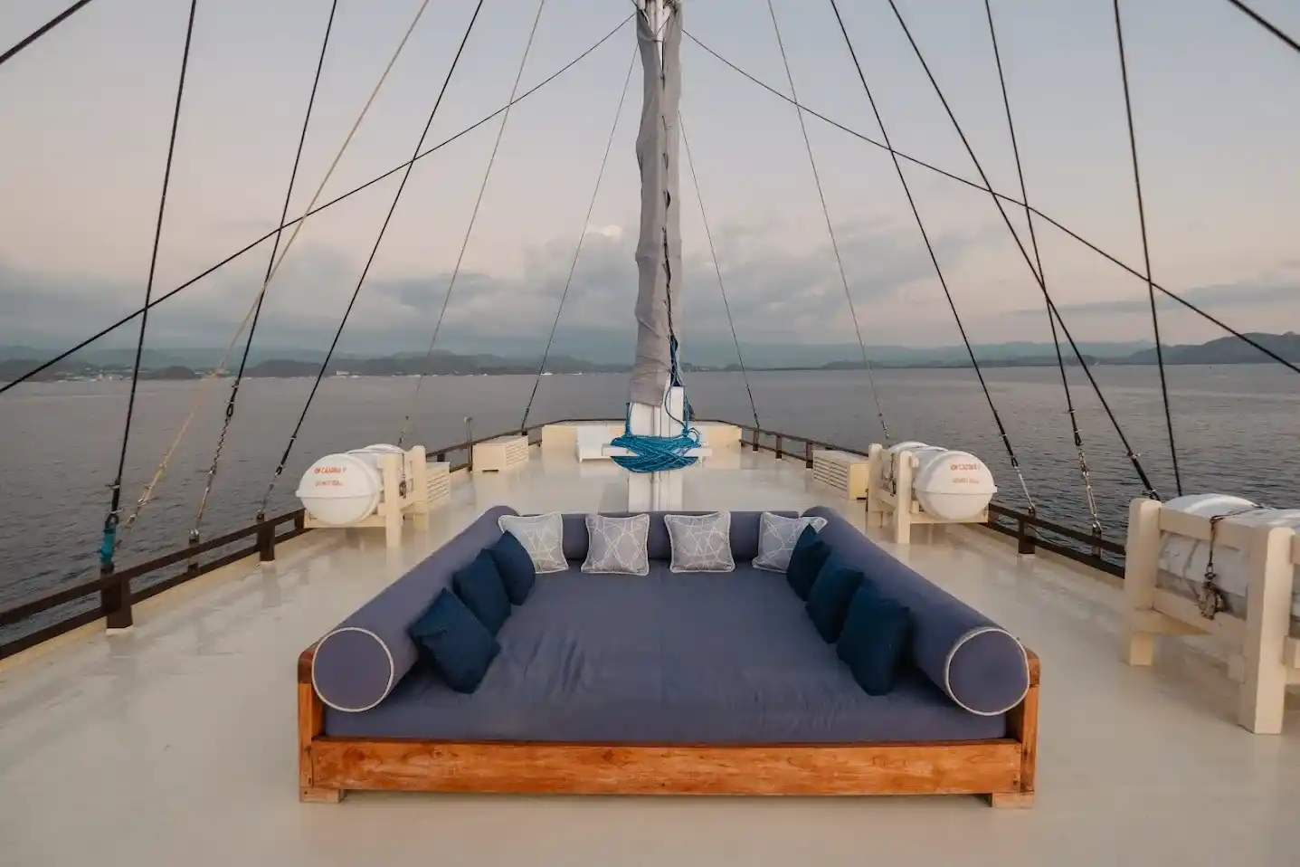 Chill Area on Cajoma V Phinisi Boat Charter | Liveaboard | Komodo Tour | Boat Komodo Trip