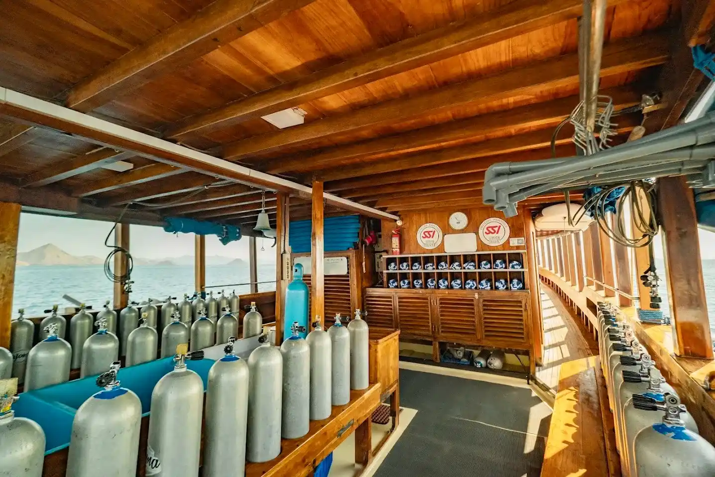 Dive Deck on Cajoma V Phinisi Boat Charter | Liveaboard | Komodo Tour | Boat Komodo Trip