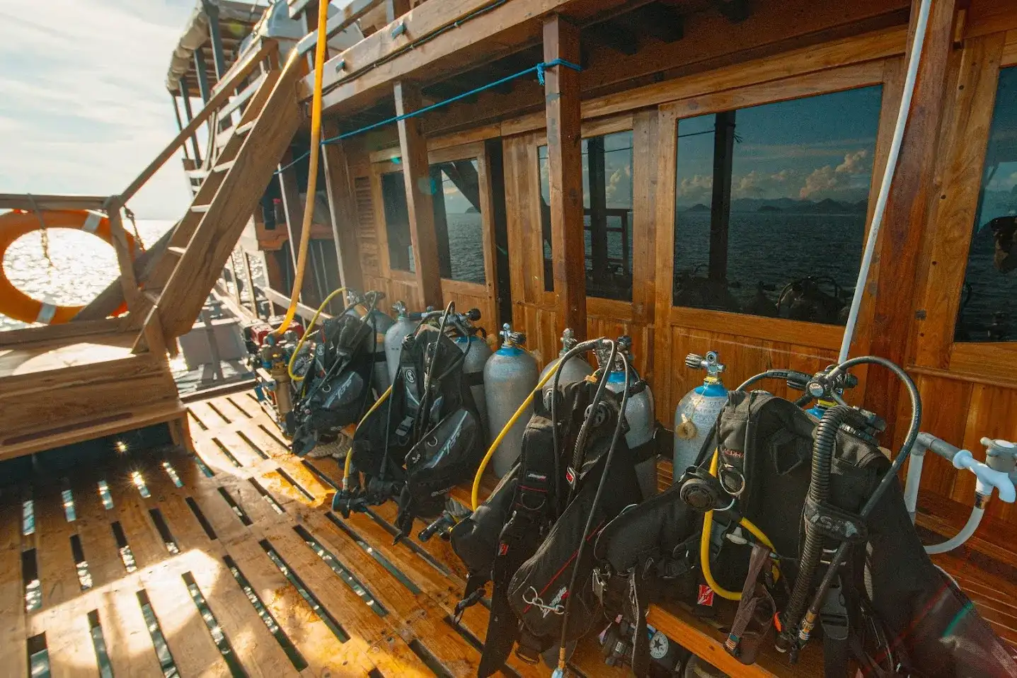 Dive Deck Area with Jofiel Phinisi | Komodo Island Tour | Boat Komodo Trip