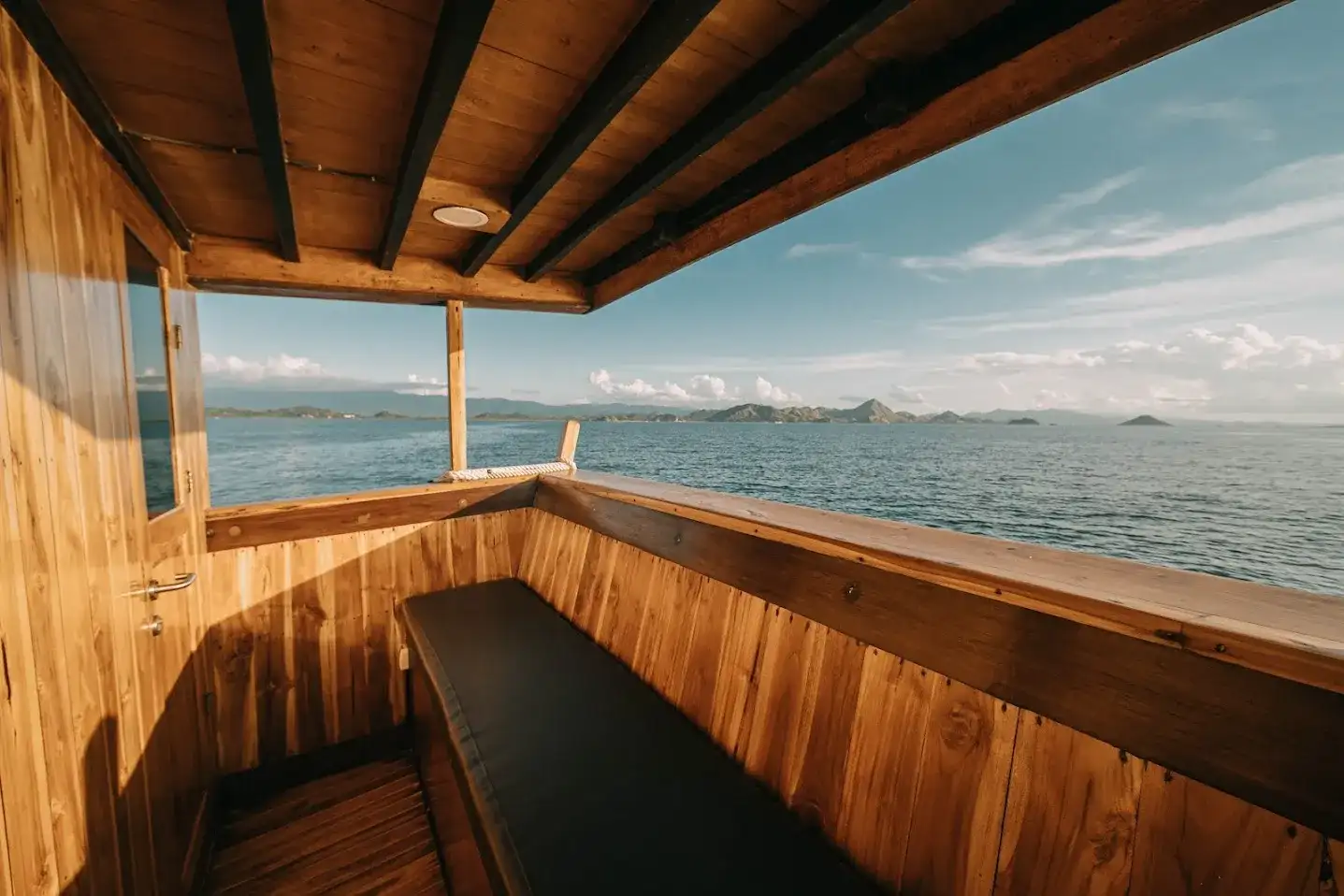 Master Cabin Balcony on Jofiel Phinisi | Komodo Island Tour | Boat Komodo Trip
