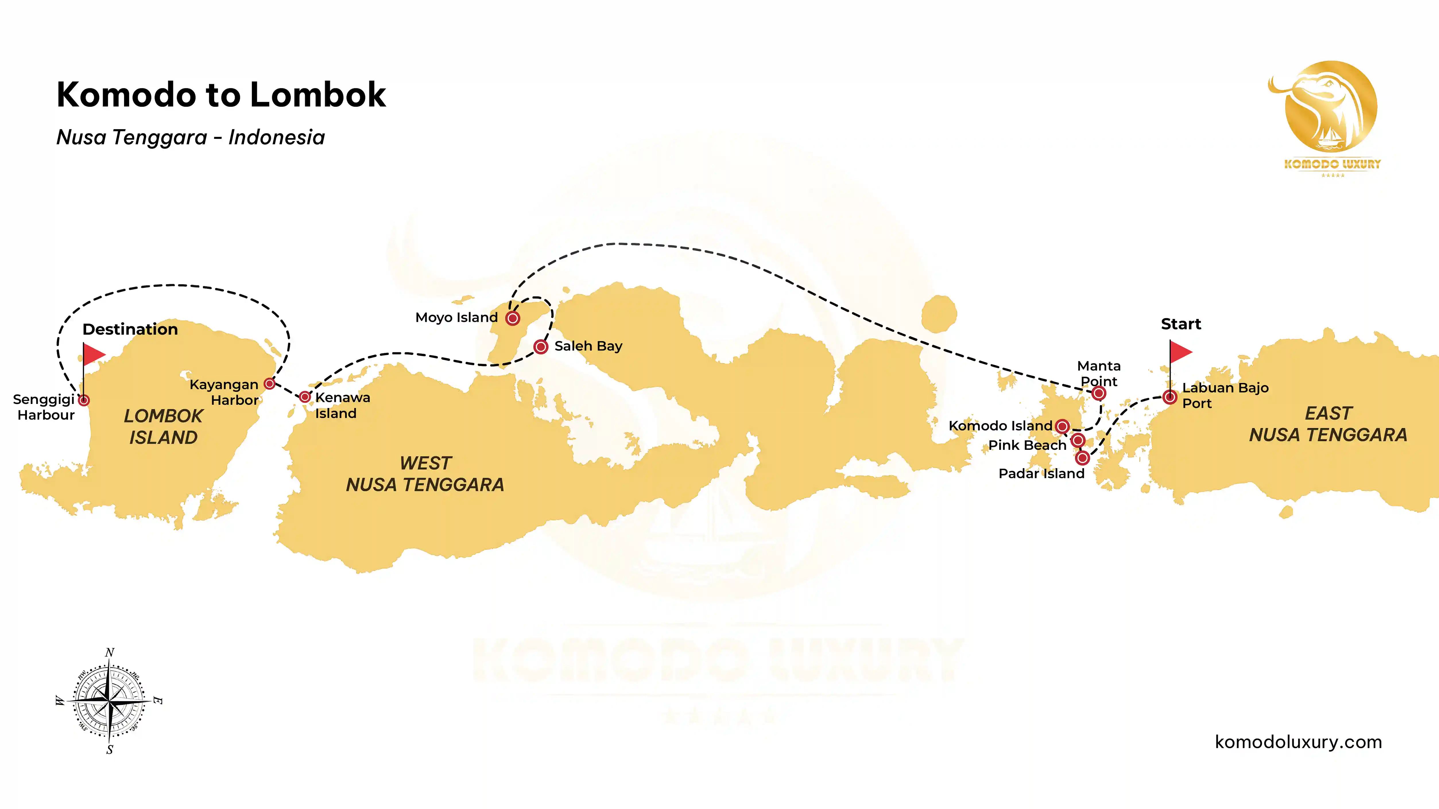 Komodo to Lombok Maps by Boat Komodo Trip