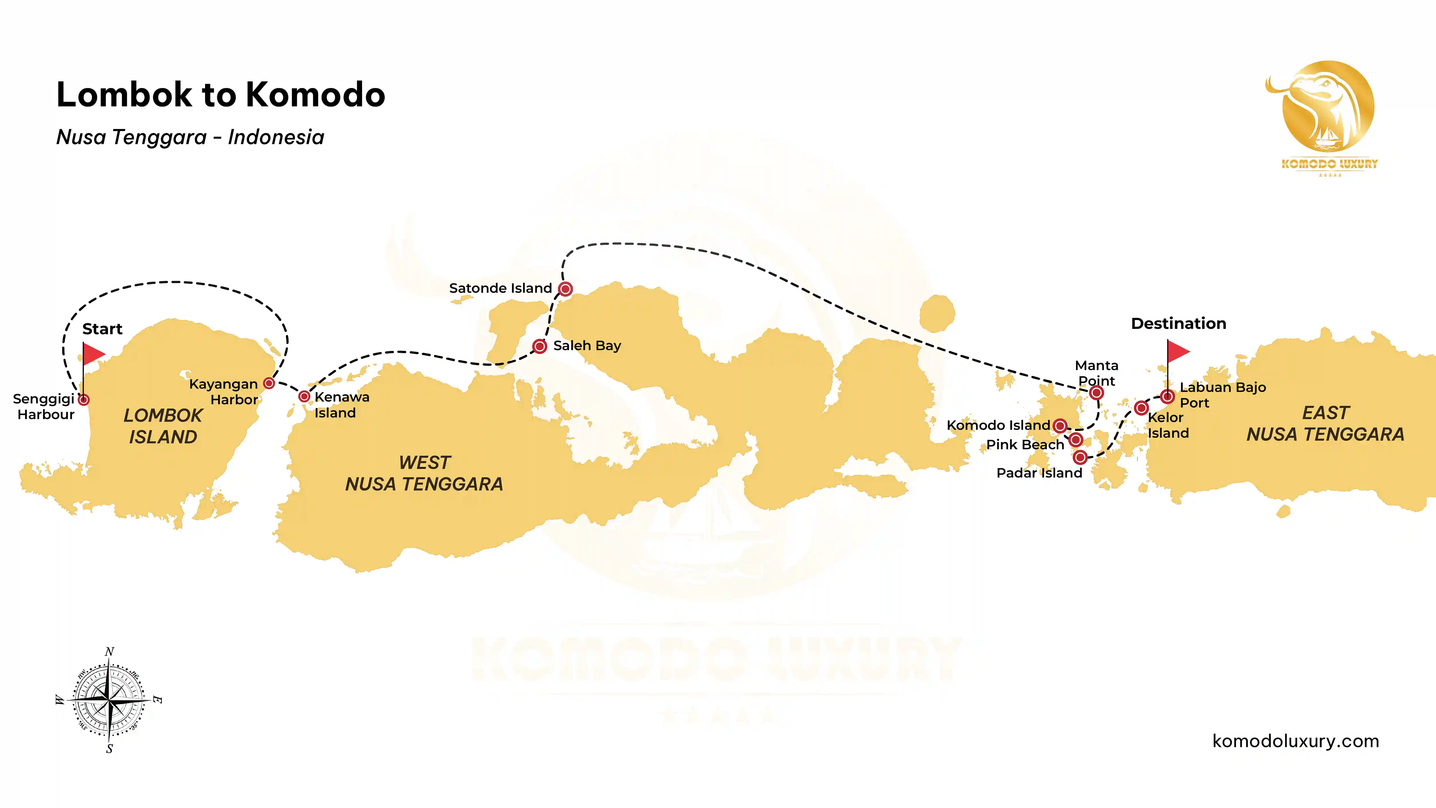 Lombok to Komodo Maps by Boat Komodo Trip