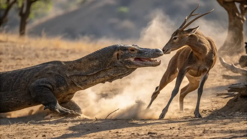 Komodo Dragon Hunting Deer | Boat Komodo Trip