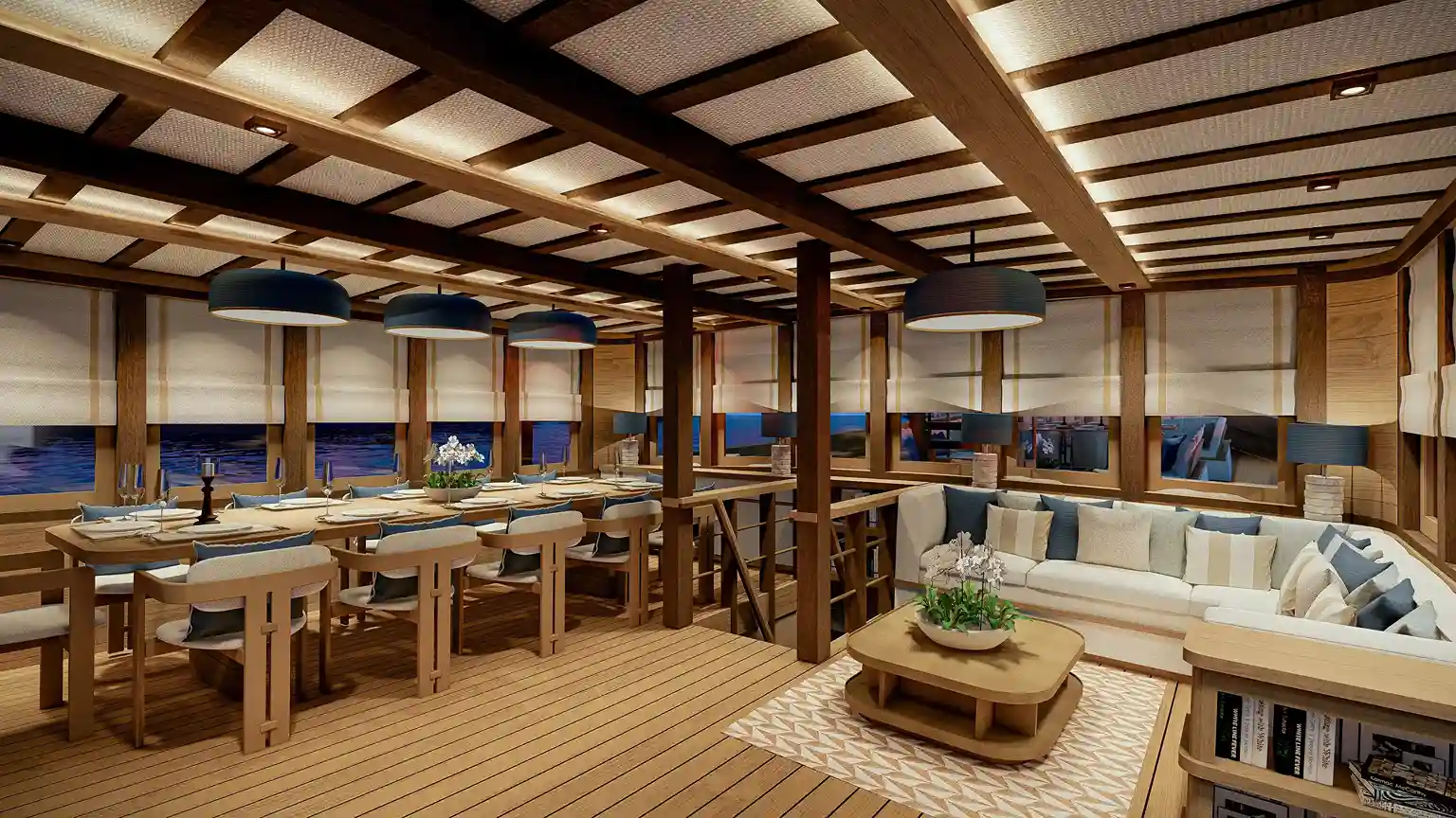 Otium Phinisi | Indoor Lounge Chill Area Otium Phinisi | Boat Komodo Trip