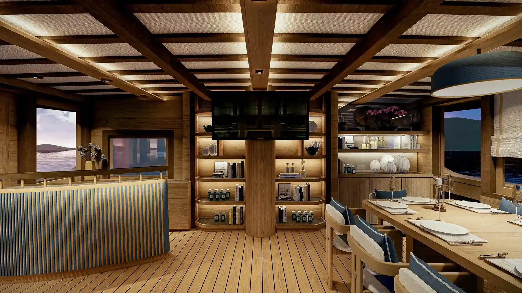 Otium Phinisi | Indoor Lounge Chill Area Otium Phinisi | Boat Komodo Trip