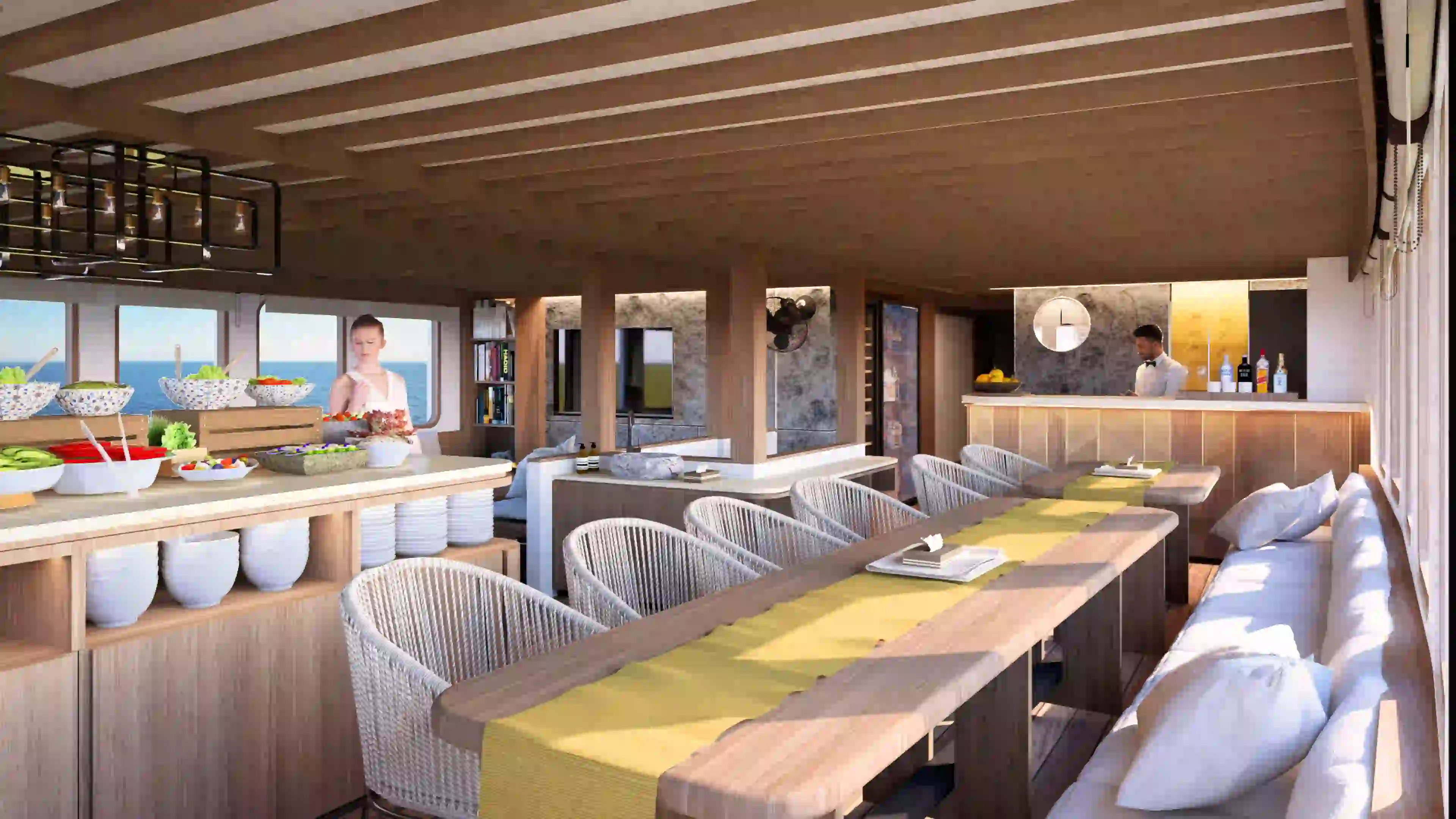 Sukha Sail 2 Phinisi Boat Charter | Sukha Sail 2 Indoor Dining Area | Boat Komodo Trip