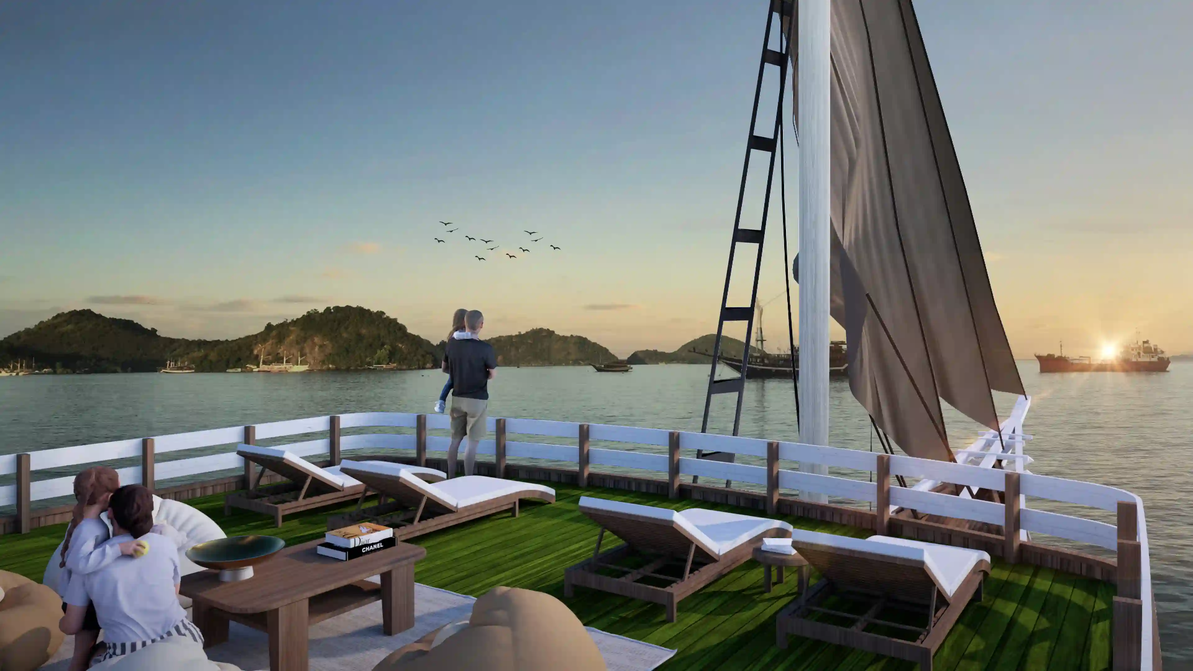 Sukha Sail 2 Phinisi Boat Charter | Sukha Sail 2 Sundeck | Boat Komodo Trip